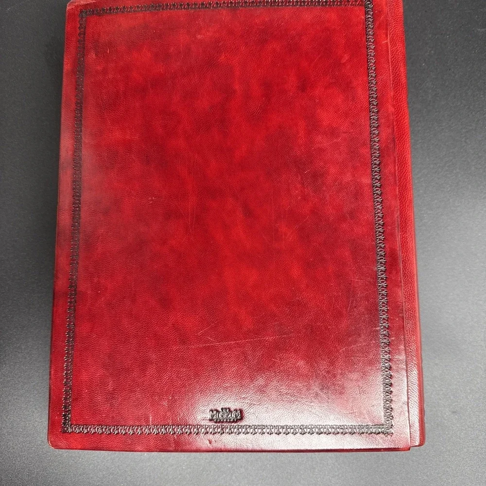 Vtg Three Graces Leather Journal Scrapbook Handmade in Italy 12 